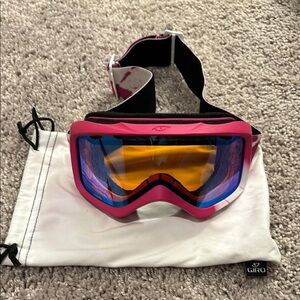 Giro Pink Goggles with Blue-Tinted Lens